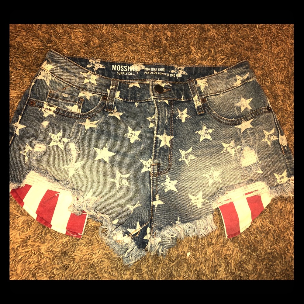 Mossimo high rise patriotic cheeky shorts size 2